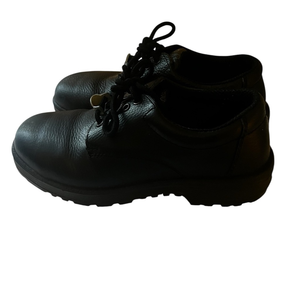 Warrior Black Leather Safety Steel Toe Shoes Sz 8